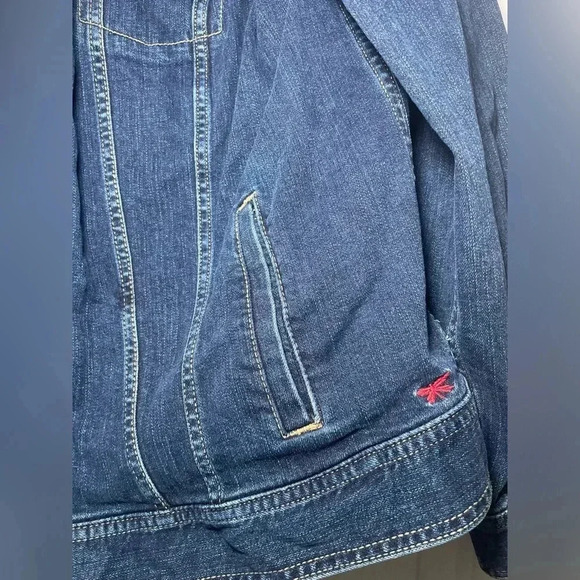 Classic Jean Jacket - Talbots Woman’s Plus Size 1X Denim Jacket Rich Deep Denim - Picture 3 of 6
